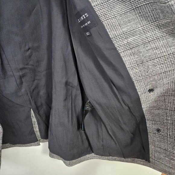 All Saints Helei Oversize Double Breasted Plaid Blazer Jacket Sz 10 Grey L - Picture 11 of 13
